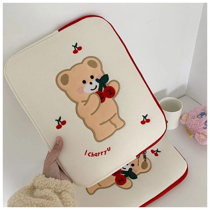 cartoon-cherry-bear-embroidered-laptop-storage-bag-11-13-inch-ipad-liner-bag-tablet-bag-ipad-sleeve-case-for-macbook-air-pro