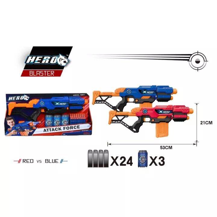 Nerf x Hero Attack Force with 24 pcs Soft Bullet and 3 Shooter Lazada PH
