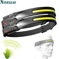 Nin Waterproof COB LED Head Lamp Motion Sensor Headlamp Portable Flashlight Comfortable USB Rechargeable Head Torch