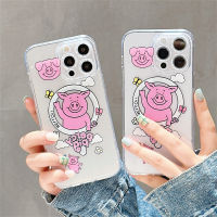 ลายการ์ตูนลูกหมูน่ารัก3D มีแม่เหล็กสำหรับ IPhone 15 14 13 12 11 Pro Max เคสโทรศัพท์แฟชั่น