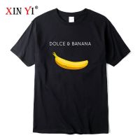 Xin Yi Mens Tshirt Funny Banana Printing Loose Men Tshirt Male Tee