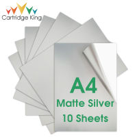 10 Sheets Matte Silver Printable Vinyl Sticker Paper A4 Printer Paper Waterproof Self-adhesive Label Stickers for Inkjet Printer