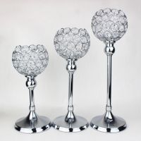 Creative single head European style crystal candlestick decoration for romantic candlelight dinner in hotels