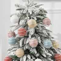 Christmas Tree Decoration Pendant Colorful Ball Christmas Ball Christmas Hanging Crystal Beads for Doorways 6 Ft Garland Flocked