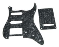 KAISH Black Pearl ST Style HSS Guitar Pickguard,Back Plate,Screws