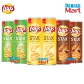 [HCM]Bộ 6 hộp Bánh Snack Khoai Tây Lays Stax Malaysia 160g gồm 2 vị Kem chua hành 2 vị Sườn nướng BBQ và 2 vị Tự nhiên