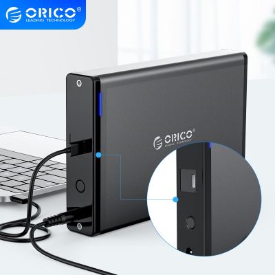 ORICO กล่อง HDD ชนิด C 3.5 HDD กรณีประเภท C กล่องใส่ฮาร์ดดิสก์ SATA เป็น USB 3.0เครื่องอ่านฮาร์ดไดรฟ์เสริมสำหรับ2.5/3.5 HDD สนับสนุน16TB