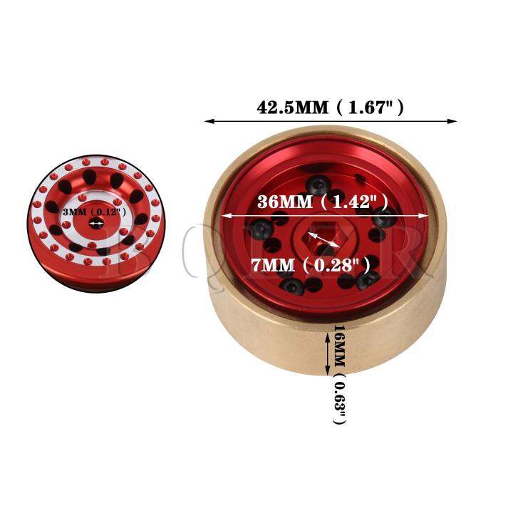 ขอบ-wheel-rc-amp-อะไหล่ถ่วงน้ำหนักสำหรับ-fms-1-24ตีนตะขาบหินชุดสีแดง4ชิ้น