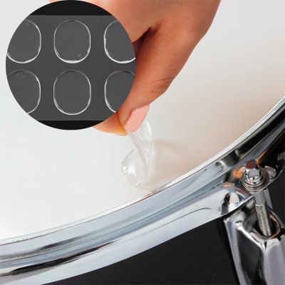 6pcs/set Snare Drum Mute Pad Drum Damper Gel Pads Snare Tom Drum Muffler Mute Transparent Percussion Instrument Accessories