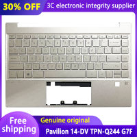 ต้นฉบับใหม่กรณีแล็ปท็อปสำหรับ HP P Avilion 14-DV TPN-Q244 G7F สหรัฐแป้นพิมพ์ Palmrest บนปกด้านบนเปลี่ยนภาษาอังกฤษ M14304-001