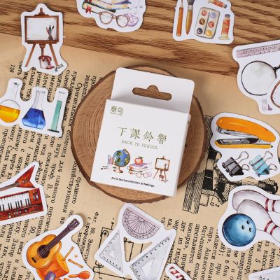 46Pcs Cute End of class ringtone Decorative Diary Daily Paper Scrapbooking Label Gift Stickers Stationery Teacher School Suppli Stickers Labels