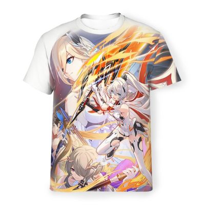 Honkai Star Rail RPG เกมโพลีเอสเตอร์ TShirts Kiana Kaslana Stigmata M ที่โดดเด่นชาย T เสื้อ Hipster เสื้อผ้า