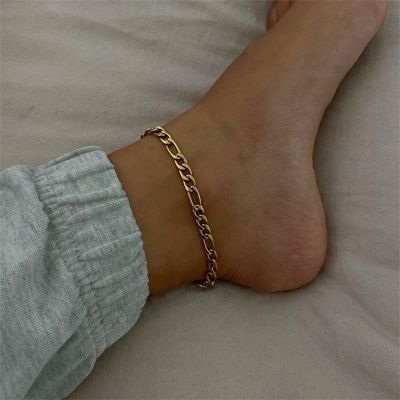 GD Franco Link Chain Anklets For Men Women Hip Hop Rapper Stainless Steel Foot Jewelry Leg Chain Ankle Cuban Chains