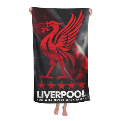 Liverpool FC ผ้าขนหนูไมโครไฟเบอร์ ขนาดใหญ่มาก แห้งเร็ว สําหรับชายหาด (31×51 นิ้ว)