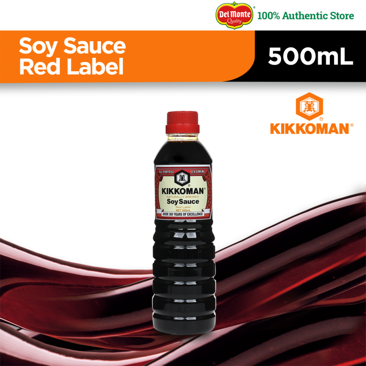 KIKKOMAN Standard Grade Soy Sauce Red Label Naturally Brewed 500ml