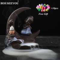 [Popular Accessory]10Pcs Cones Little MonkCenser Backflow Incense Burner Holder ForRoom HomeTeahouse Home Decor