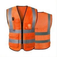 Reflective Safety Vest For Women Men High Visibility Security With Pockets Zipper Front Meets ANSI/ISEA Standards