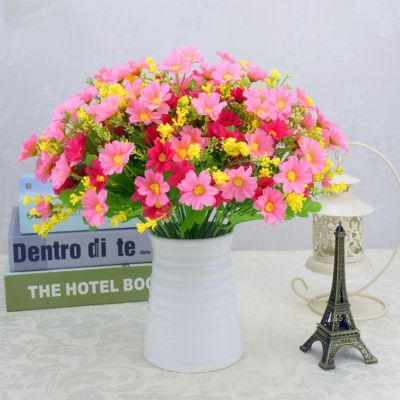 1 Bunch of 28 Head Chrysanthemum Artificial Flower Bouquet Home Office Decoration silk Daisy Decoration Wedding Indoor and Outdo