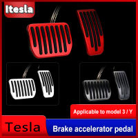 Itesla สำหรับ Tesla รุ่น3 Y 2023อุปกรณ์เสริมรุ่น3 Y อลูมิเนียม Accelerator เบรค Rest Pedal รถเท้าเหยียบแผ่นครอบคลุม