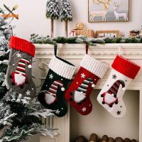 MOUSSE ซานตาคลอส สำหรับปีใหม่ งานปัก งานปัก ที่แขวนกระเป๋า ถุงเท้าแบบแขวน บ้านในบ้าน ของขวัญวันคริสต์มาส เครื่องประดับคริสต์มาส ถุงของขวัญ ถุงเท้าซานตาคลอส ถุงน่องคริสต์มาสคริสมาสต์ ตกแต่งต้นคริสต์มาส