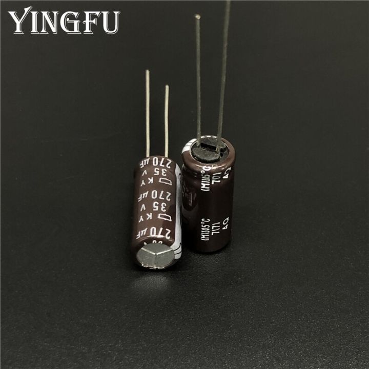 100pcs-270uf-35v-ncc-ky-series-8x20mm-low-impedance-esr-35v270uf-aluminum-electrolytic-capacitor