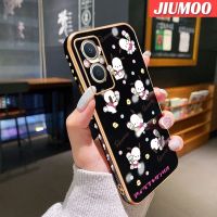 เคส JIUMOO สำหรับ OPPO Reno 7z A96 Reno7 Lite F21 Pro 5G Reno 8 Lite Reno 8Z การ์ตูนน่ารัก Pochacco เคสโทรศัพท์บางดีไซน์ใหม่หรูหราลายขอบกันกระแทกคลุมทั้งหมดเคสนิ่มป้องกันเลนส์กล้อง