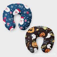 Travel Pillow Christmas Halloween Pattern Airplane Neck Car Pillows Festive Gift Inflatable Cushion For Adults/Kids Home Decor Travel pillows