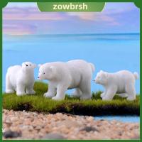 ZOWBRSH 1 PC การตกแต่งบ้าน ภูมิทัศน์ขนาดเล็ก แบบอย่าง มินิมอล สัตว์ หมีขาวจำลอง ตุ๊กตาหมีขั้วโลก