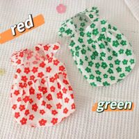 Dog Clothes Thin Spring and Summer Flower Flounced Sleeve Dress Cat Pet Clothes Small Dog Summer Clothes Ropa De Perros Mascotas Dresses