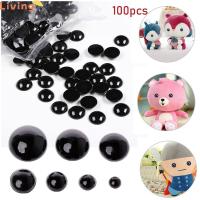 LANZEONT 100pcs เด็กทารก ตุ๊กตาผ้า 3-12 มม. การทำหุ่นสัตว์ ตาความปลอดภัยสีดำ Bears เข็ม Felting อุปกรณ์เสริมตุ๊กตา