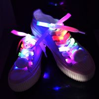 2PCS LED Sport Shoe Laces Luminous Shoelaces Glow Shoe Strings Round Flash Light Shoelaces No Tie Lazy Shoe Laces Party Decor