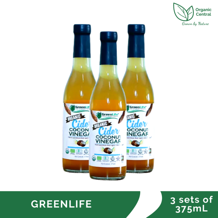 Greenlife Organic Cider Coconut Vinegar Bundle of Three (3) 375mL