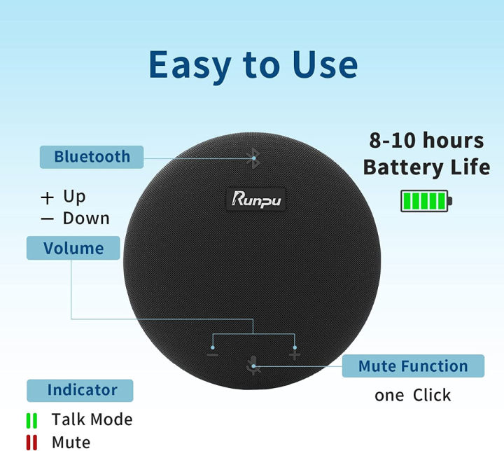 runpu-bluetooth-conference-speaker-with-microphone-usb-speakerphone-computer-speaker-with-microphone-360-voice-pickup-echo-amp-noise-canceling-omnidirectional-microphone-rp-m55b