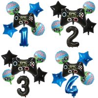 6pcs Gamepad Boy Game Foil Helium Balloons Birthday Theme Party Decorations Kids Toys Baby Shower Decoration Gift Air Globos Artificial Flowers  Plant