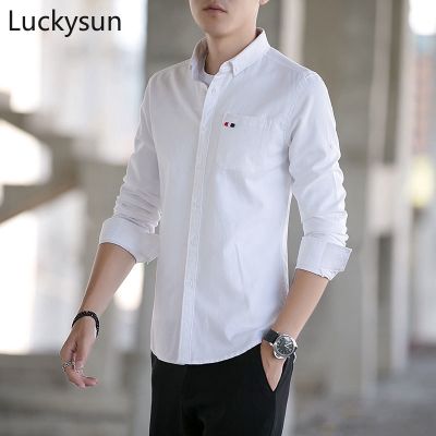 CODTheresa Finger Kemeja Lelaki Mens Long Sleeve Shirts Soft and Comfortable Quality Business Casual Blue White Shirt [M 5XL]