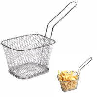 【HOT】 Noon Traders 1PC ตะกร้าสแตนเลส Mini Fry Baskets Fryer Cooking French Fries Basket