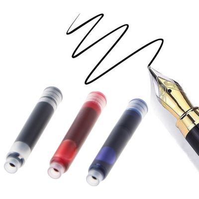 20 Pcs Replaceable Fountain Pen Ink Cartridge Refill Ink Sac Universal Design Black Blue Business Fountain Pen Ink