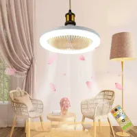 E27 Ceiling Fan LED Lights And Remote Control With Aromatherapy Ventilation Sealing Fan Lamp For Bedroom Living Room Lighting Exhaust Fans