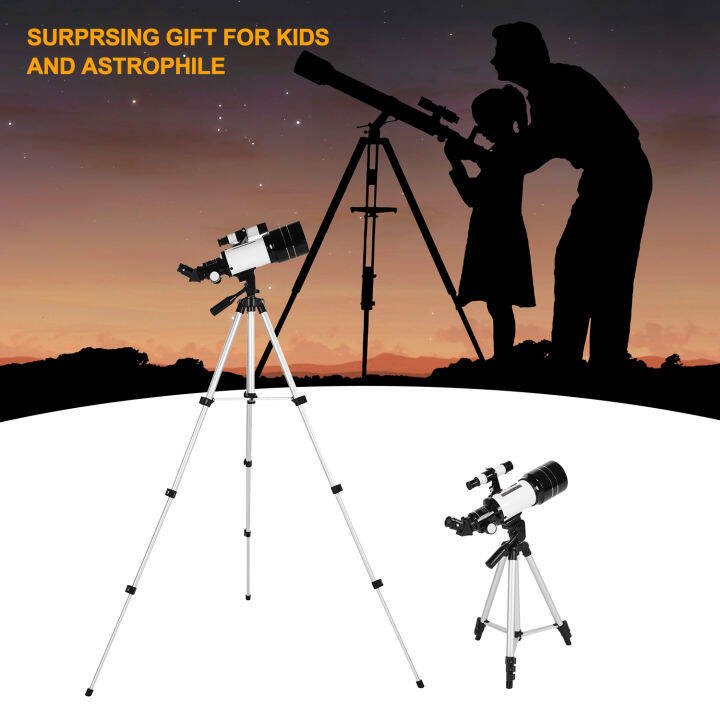 70mm-astronomical-telescope-150x-high-power-monocular-telescope-refractor-spotting-scope-with-5-24-finder-scope-tripod-moon-filter-3x-barlow-lens-for-star-gazing-bird-watching-camping