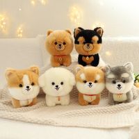 Mainan Bonanjing Berbulu Seperti Nyata โมเดล Anak Anjing ชิบะอินุผ้านวม Bichon Corgi Husky Yorkshire เชาเชา Hadiah Boneka Mewah