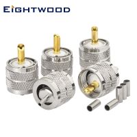 Eightwood 5PCS UHF/SO239 Plug Male RF Coaxial Connector Adapter Crimp LMR100 RG174 RG178 RG316 Cable for VHF UHF Mobile Repeater