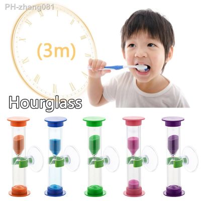 1Pc Colorful Sucker Hourglass Children Kids Toothbrush Timer 3-Minute Sandglass Tooth Brushing Hourglass Shower Sand Time Clock