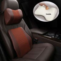 Hot ยี่ห้อใหม่ Pu หนังและผ้ารถ Headrest หมอน Universal Memory Foam สบายคอหมอนสนับสนุนคุณภาพดี E1