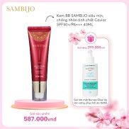 Tặng sữa rửa mặt  Kem BB Sambijo chống nhăn tinh chất Caviar SPF50+ PA+++