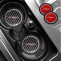 ✖♙∏ 2Pcs Car Carbon Fiber Pattern Coaster For Renault Megane KADJAR CAPTUR DUSTER Logan Slip Water Cup Mat Anti-Dirt Car Accessories