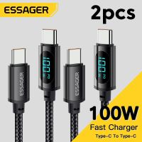 Essager PD 100W สายเคเบิลชนิด C ไปยัง USB C 7A USB C ชาร์จเร็วสายชาร์จสำหรับสายสัญญาณภาพ Poco Realme