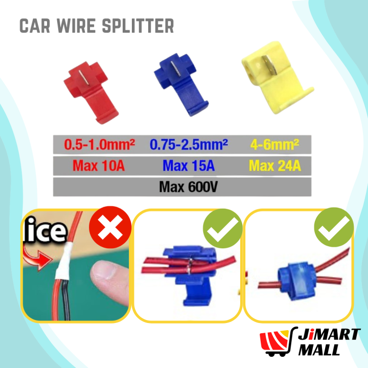 CAR WIRE SPLITTER CRIMP TOOL 1 to 2 Electrical Wire Connector Clip