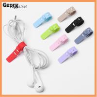 GEORG 10pcs ซิลิโคน ที่เก็บของ ผู้จัดงาน สาย USB คลิปหนีบสายไฟ สายหูฟัง Ptotector ม้วนเก็บสาย