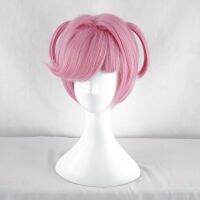 Game DDLC Doki Doki Literature Club Natsuki Wigs Pink Short For Woman Man Hot Sale Hair Party Hair Cosplay Costume Wig+Wig Cap