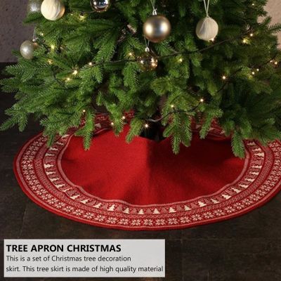 92/122cm Christmas Tree Skirt Knitted Xmas Tree Skirt Apron Carpet Xmas Decoration Christmas Tree New Year Home Decoration